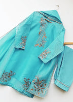 Elegance Touch 3 Piece Embroidered Organza Suit