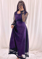 Midnight Allure 2-Piece Net and Silk Suit